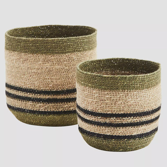 MS Basket seagrass w/stitching