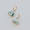 Pepper earrings swirl charm hoop in teal