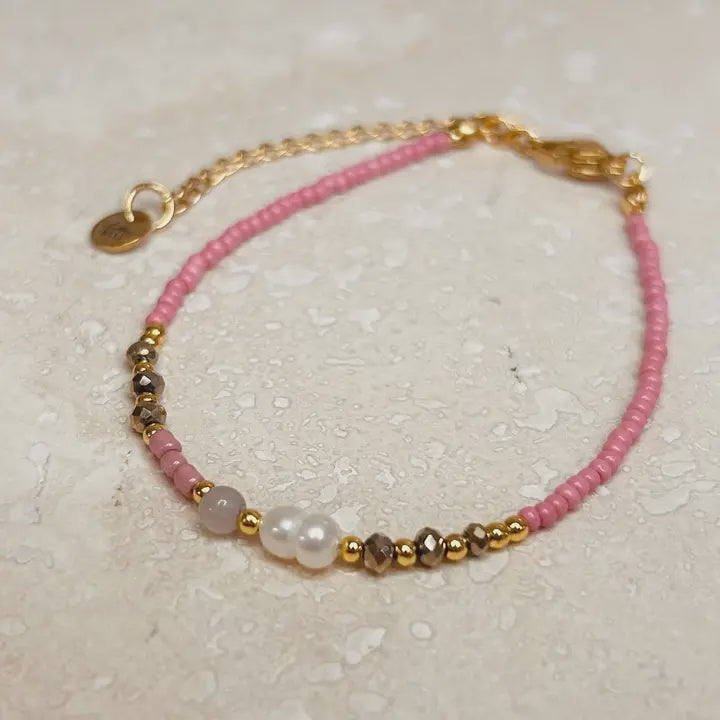 LN Bracelet pink pearl beaded