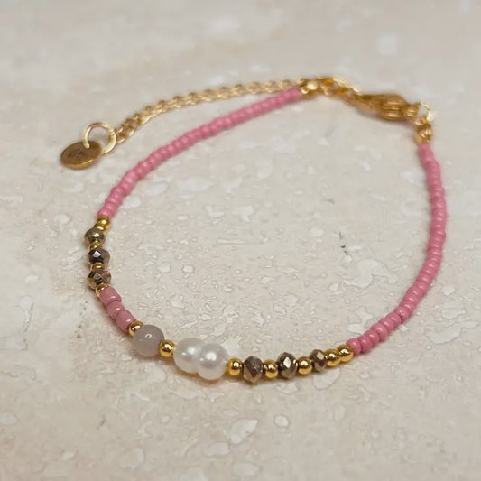 LN Bracelet pink pearl beaded