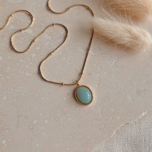 LN Necklace aqua pendant