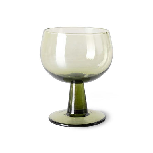 HK Glass low olive green