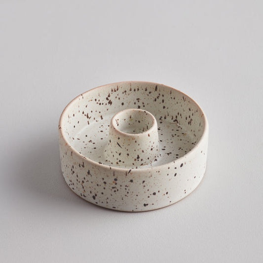 Candle plate stone speckled