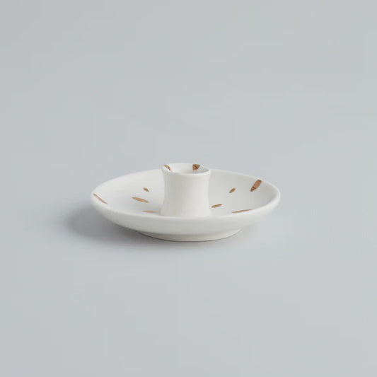 Candleholder gold brushstrokes
