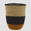 MS Basket seagrass blk + rust  w/stitching