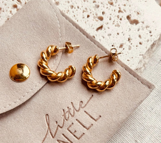 LN Earrings Rope twist hoops