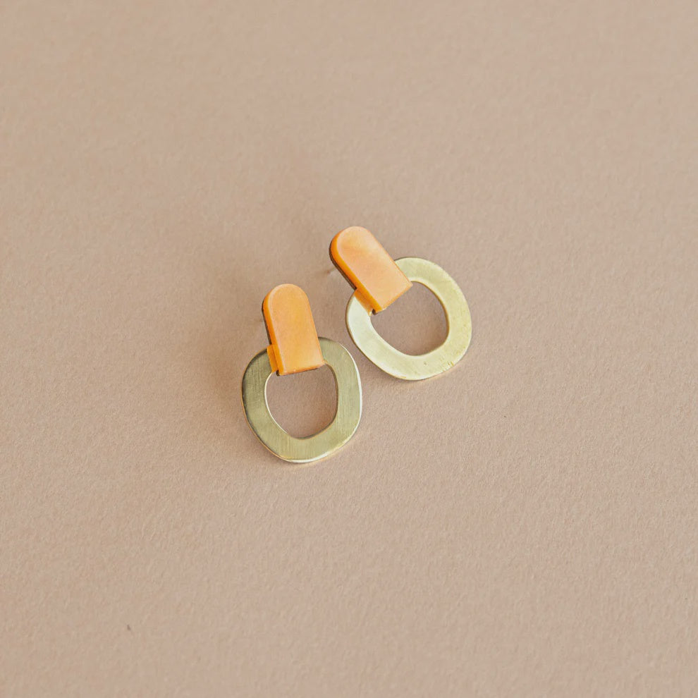 Pepper Earrings Around Brass Stud