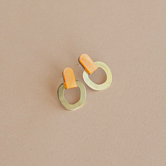 Pepper Earrings Around Brass Stud