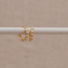 LN Earrings Opal Huggie Hoops