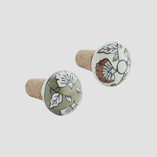 MS Bottle Stopper Hand Painted Stoneware