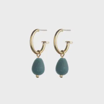 JT Earrings Egyptian Hoops with glass