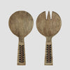 MS SERVING SET WOODEN W/ CANE