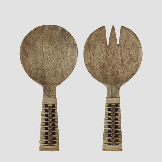 MS SERVING SET WOODEN W/ CANE
