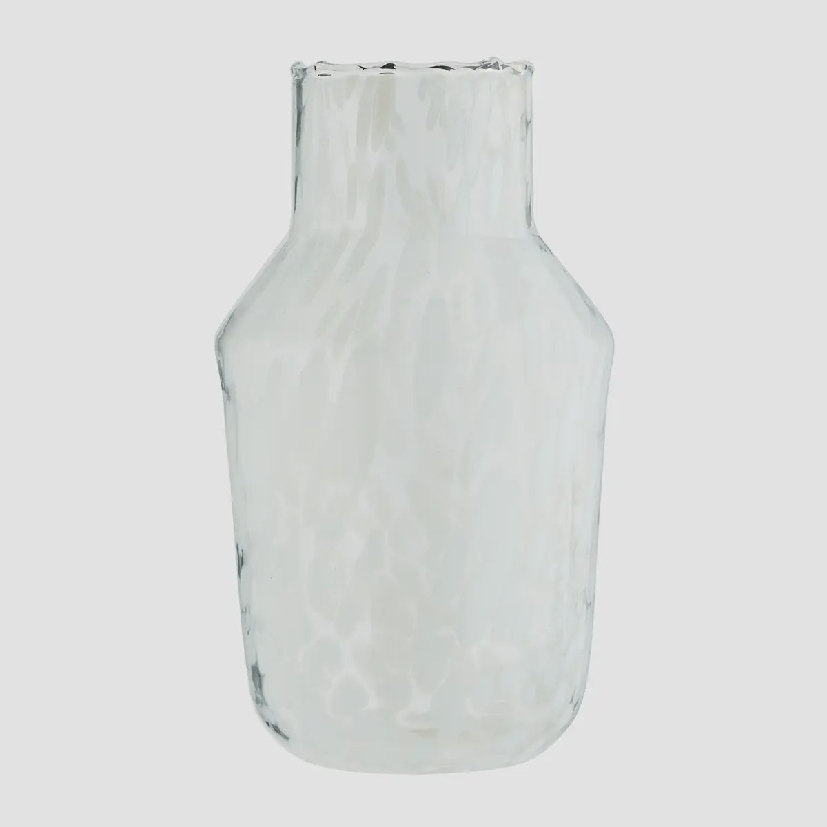 MS Glass vase white pattern