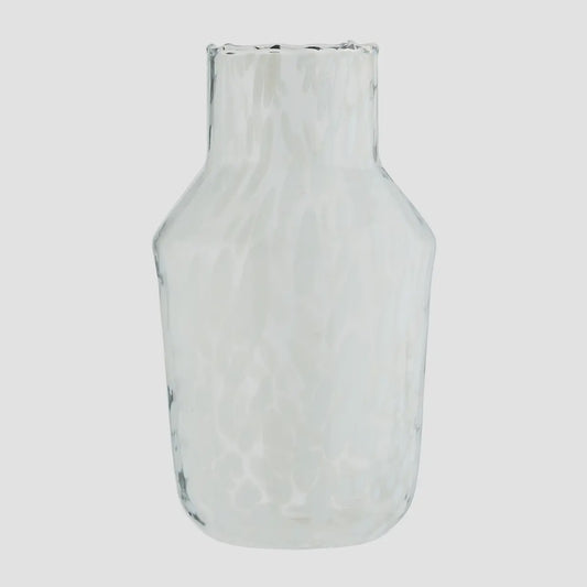 MS Glass vase white pattern
