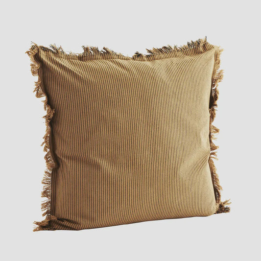 MS Cushion striped cover w/fringe