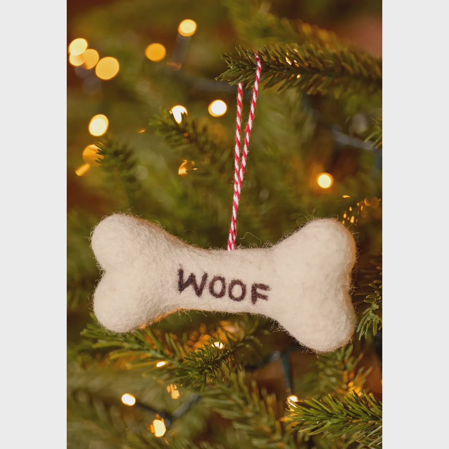 Namaste Xmas Decoration Felt Woof Bone