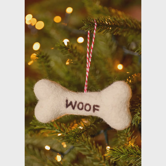 Namaste Xmas Decoration Felt Woof Bone