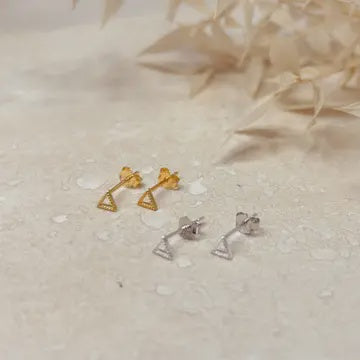 LN Earrings Triangle Outline Studs
