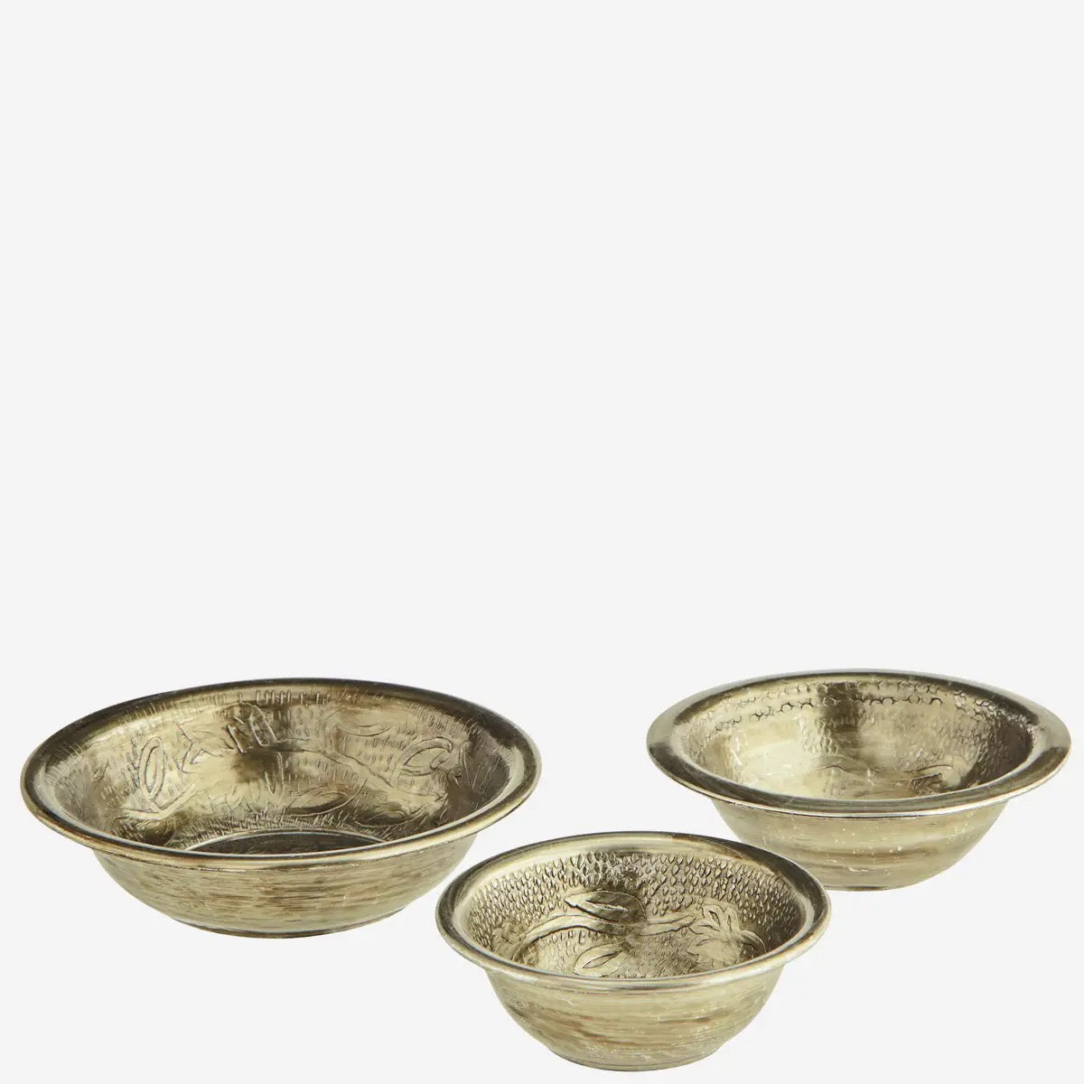 MS Bowl hammered aluminium set x3