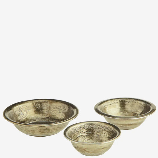 MS Bowl hammered aluminium set x3
