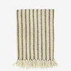MS Throw off white w/mustard stripe