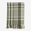 MS Throw green and off white check