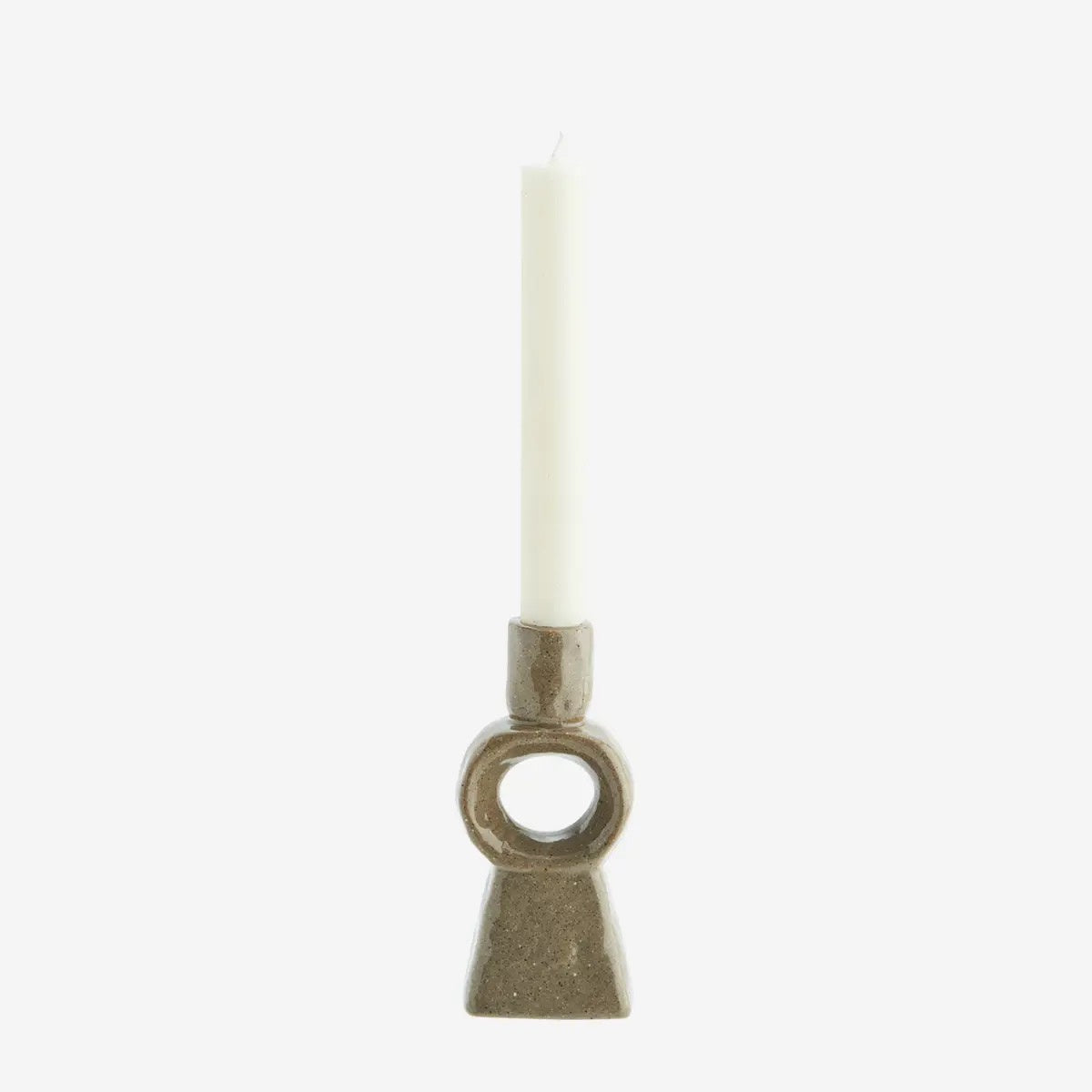 MS Candleholder dark beige circle
