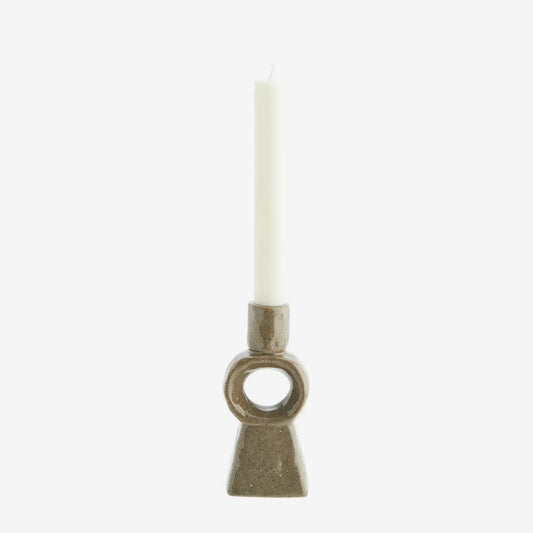 MS Candleholder dark beige circle