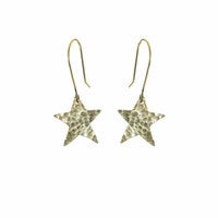 JT Earrings Brass Star Hammered