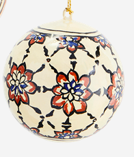 MS Xmas Bauble ecru/black/tan/blue