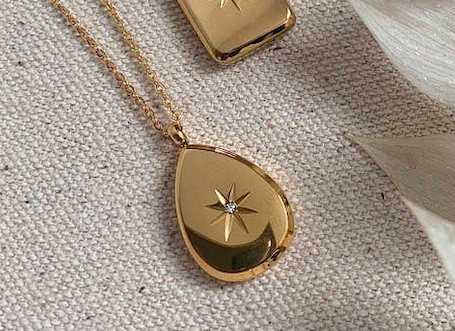 LN Necklace solid star teardrop