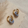 LN Earrings marble hoops