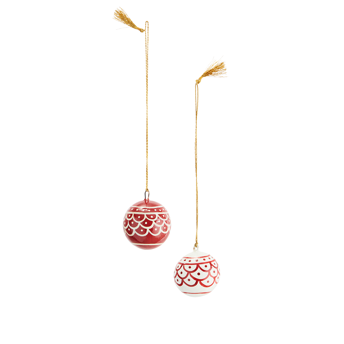 MS Xmas Bauble red + white