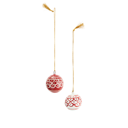 MS Xmas Bauble red + white