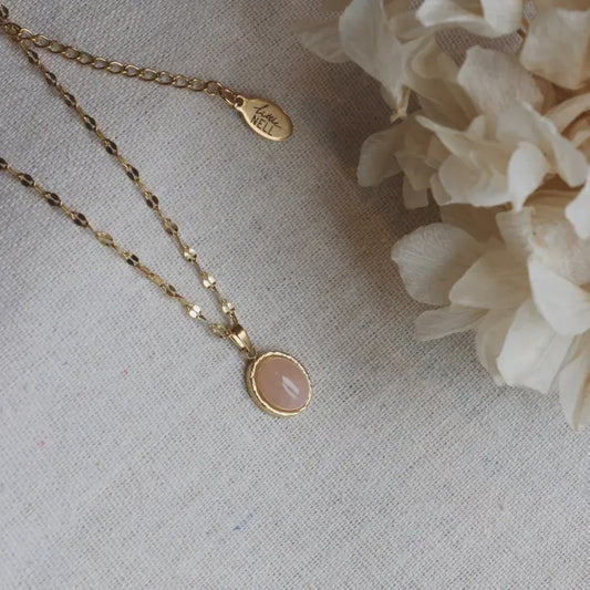 LN Necklace rose quartz