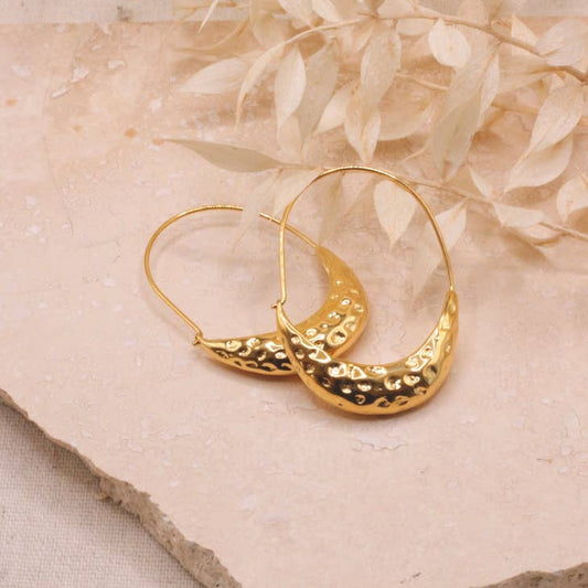 LN Earrings Hammered Arc