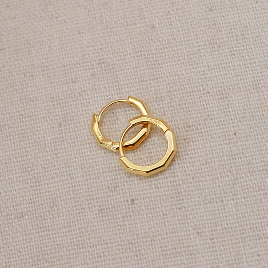 LN Earring bevelled huggie hoop
