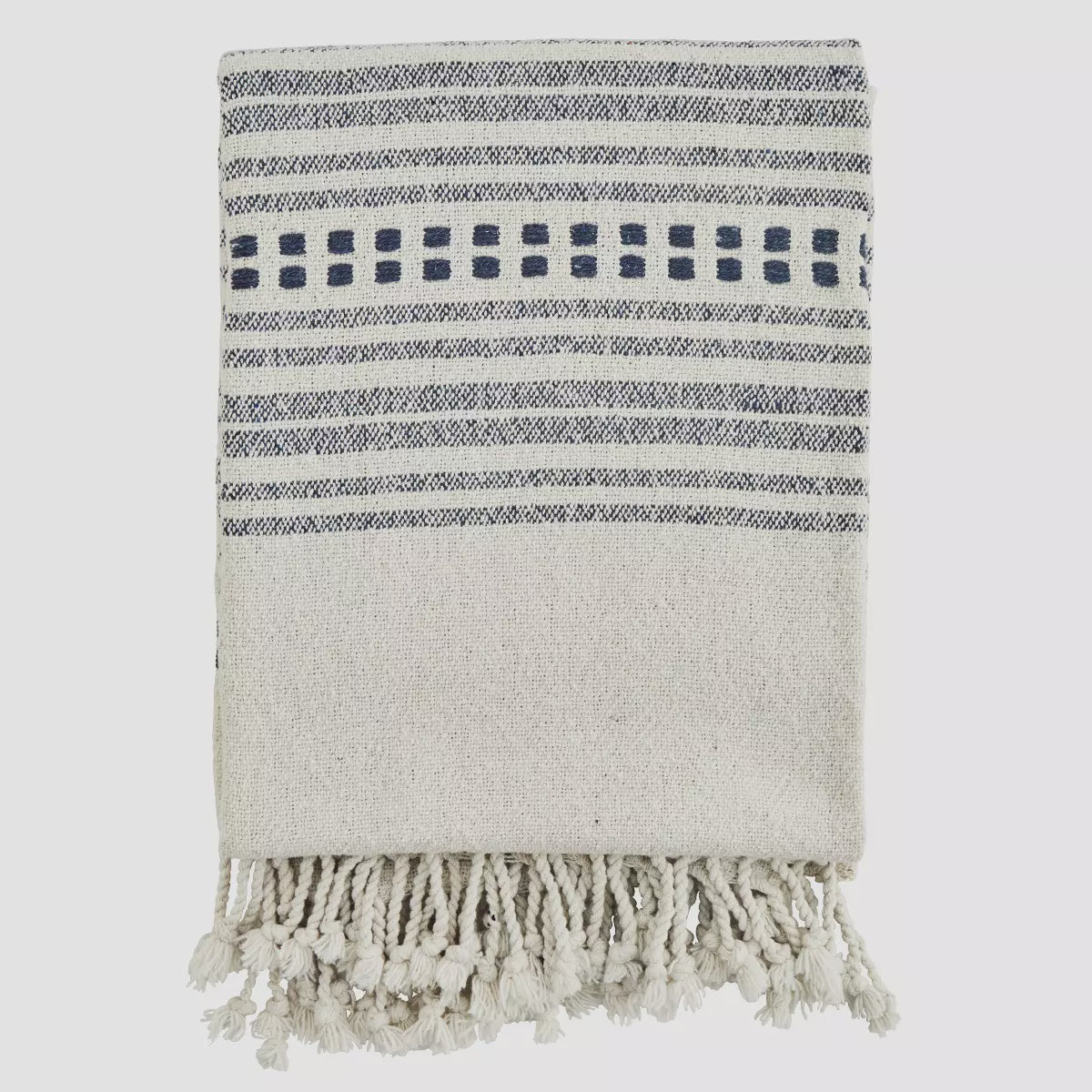 MS THROW RECYCLED COTTON BLUE/WHITE
