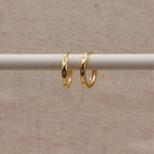LN Earrings Marquise Huggie Hoops