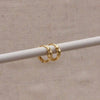 LN Earrings Scallop Huggie Hoop Gold